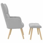 vidaXL Chaise de relaxation avec repose-pieds gris nuage tissu