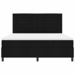 vidaXL Lit à ressorts avec matelas Noir 180 x 200 cm tissu