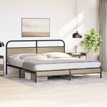 vidaXL Cadre de lit en métal sans matelas chêne fumé 183x213 cm
