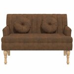 vidaXL Banc avec coussins marron 113x64 5x75 5 cm similicuir daim