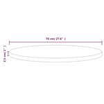 vidaXL Dessus de table Blanc Ø70x2 5 cm Bois de pin massif