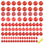 vidaXL Ensemble de boules de Noël 100 Pièces 3/4/6 cm Rouge