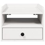 vidaXL Table de chevet avec tiroir 2 Pièces Blanc 38 x 36 x 29 5 cm