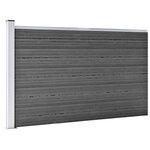 vidaXL Ensemble de panneau de clôture WPC 699x105 cm Noir