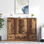 vidaXL Haut Armoire avec tiroir 3 Pièces Bois Ancien Bois d'ingénierie