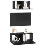 vidaXL Ensemble meuble TV 2 Pièces Chêne noir Bois d'ingénierie