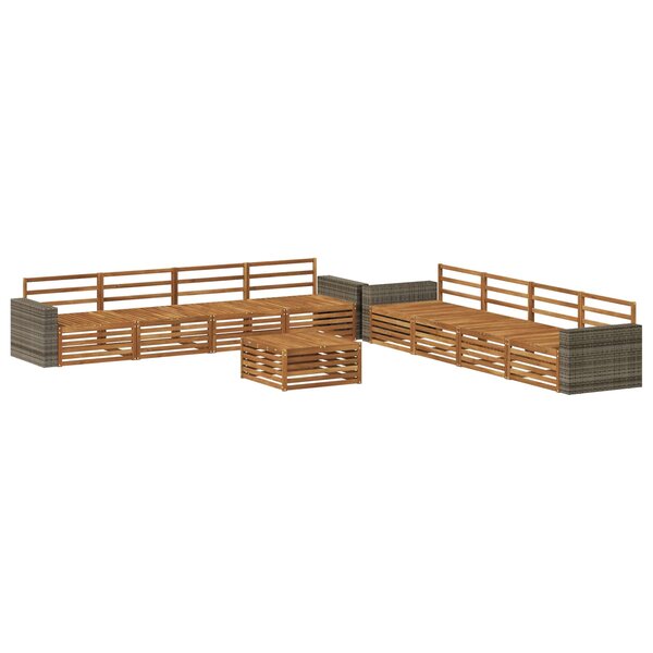 vidaXL Ensemble de canapés d'extérieur 9 pc Naturel