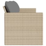 vidaXL Canapé de jardin avec coussins 3 places beige résine tressée