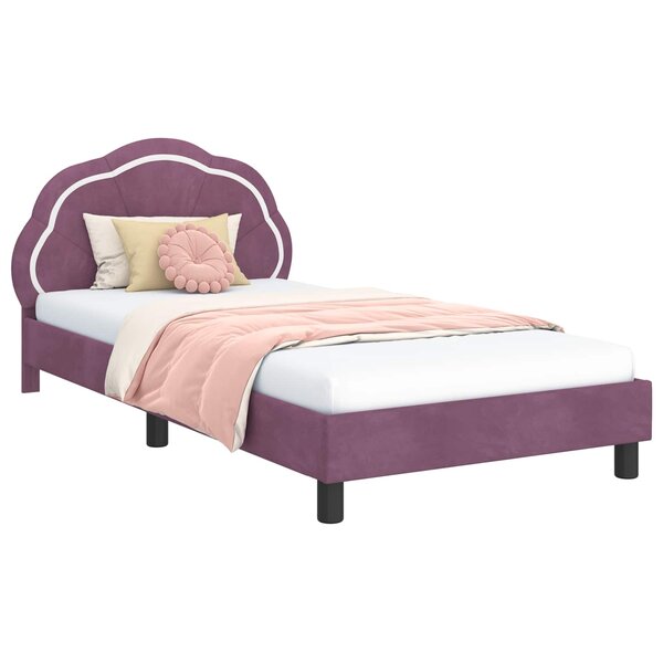 vidaXL Cadre de lit pour enfants avec tête de lit Violet 80 x 200 cm