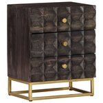 vidaXL Table de chevet Noir 40x30x50 cm Bois de manguier massif