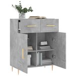 vidaXL Buffet gris béton 69 5x34x90 cm bois d'ingénierie