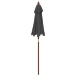 vidaXL Parasol de jardin avec mât en bois anthracite 196x231 cm
