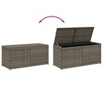 vidaXL Boîte de rangement de jardin gris 283L résine tressée