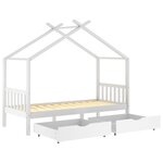 vidaXL Cadre de lit enfant avec tiroirs blanc pin massif 90x200 cm