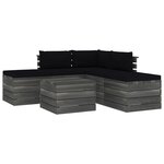 vidaXL Salon palette de jardin 6 Pièces avec coussins Bois de pin massif