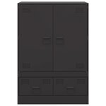 vidaXL Buffet haut noir 67x39x95 cm acier