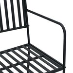 vidaXL Banc de jardin Noir 104 x 54 x 93cm Acier
