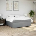 vidaXL Sommier à lattes de lit avec matelas Gris clair 180x200cm Tissu