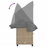 vidaXL Chaise longue avec auvent et coussins beige résine tressée