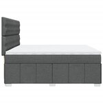 vidaXL Sommier à lattes de lit avec matelas Gris foncé 200x200cm Tissu