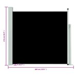 vidaXL Auvent latéral rétractable de patio 170x300 cm Noir