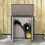 vidaXL Boîte de Rangement de Jardin Noir 101 5 x 57 x 100 5 cm Acier