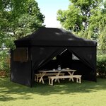 vidaXL Tente de réception pliable escamotable 4 parois latérales noir
