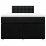 vidaXL Sommier à lattes de lit avec matelas noir 120x190 cm tissu