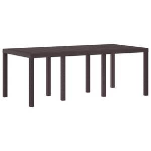 vidaXL Table de Jardin Marron 200 x 100 x 73 cm polyrotin