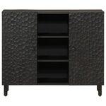 vidaXL Armoire latérale noir 90x33x75 cm bois massif de manguier