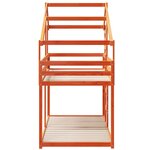 vidaXL Lit superposé avec toit cire marron 75x190cm bois massif de pin