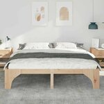 vidaXL Cadre de lit surélevé avec stockage Marron Bois massif en pin