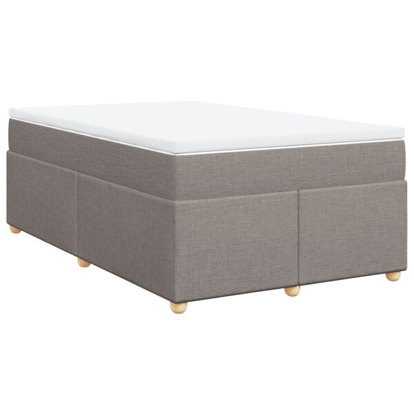 vidaXL Sommier à lattes de lit avec matelas Taupe 120x200 cm Tissu