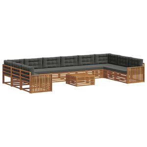 vidaXL Ensembles de canapés 11 pc Naturel et Anthracite