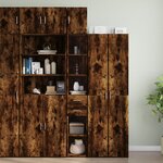 vidaXL Armoire de rangement mince chêne fumé 30x42 5x225 cm