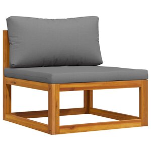 vidaXL Canapé central sectionnel avec coussin gris foncé Bois d'acacia