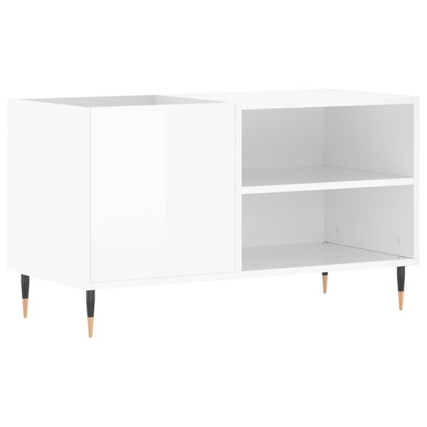 vidaXL Armoire à disques blanc brillant 85x38x48 cm bois d'ingénierie