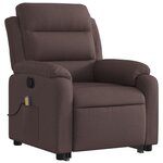 vidaXL Fauteuil inclinable de massage Marron foncé Tissu