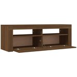 vidaXL Meuble TV avec lumières LED chêne marron 120x35x40 cm