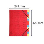 Trieur Agrafé Carte Lustrée avec Élastiques 24 Compartiments Rouge EXACOMPTA