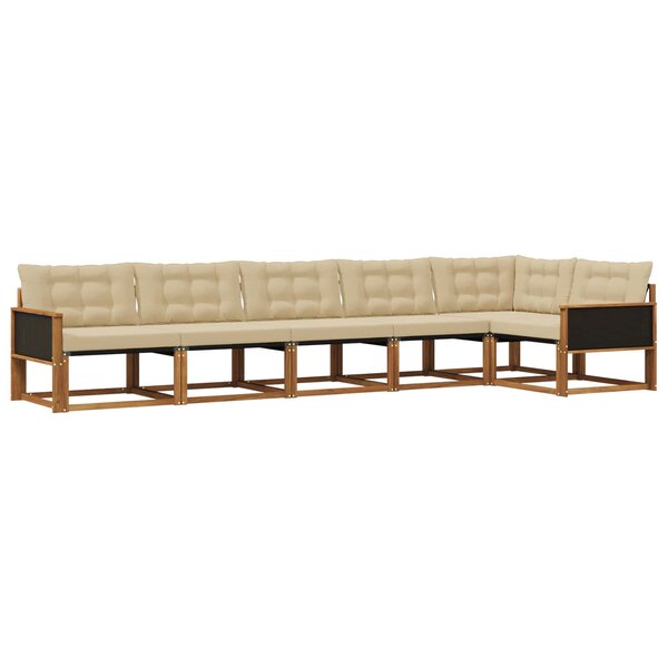 vidaXL Ensemble de canapés d'extérieur 6 pc Naturel et Beige