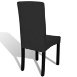vidaXL Housses extensibles de chaise 6 Pièces Noir