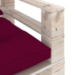 vidaXL Canapé palette de jardin et coussins rouge bordeaux Bois de pin