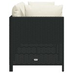 vidaXL Canapé de jardin à 3 places avec coussins Noir Résine tressée