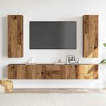 vidaXL Ensemble de meuble TV mural 5 Pièces vieux bois bois d'ingénierie