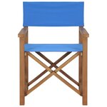 vidaXL Chaise de metteur en scène Bois de teck solide Bleu