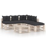 vidaXL Salon palette de jardin 6 Pièces avec coussins bois de pin