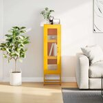 vidaXL Buffet haut jaune moutarde 36x39x123 cm acier laminé à froid