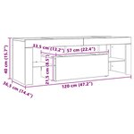 vidaXL Meuble TV avec lumières LED chêne marron 120x35x40 cm