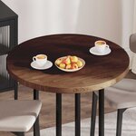 vidaXL Plateau de table Marron clair Ø 90 x 4 cm Chêne massif